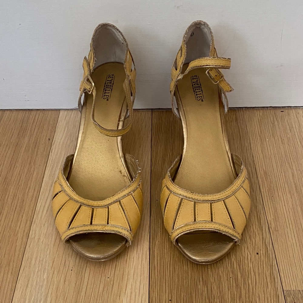 Seychelles Mustard Yellow Heeled Sandals